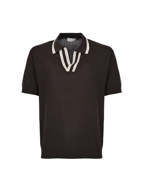 Polo in seta e cotone Marrone Paolo Pecora | A031 F2002345